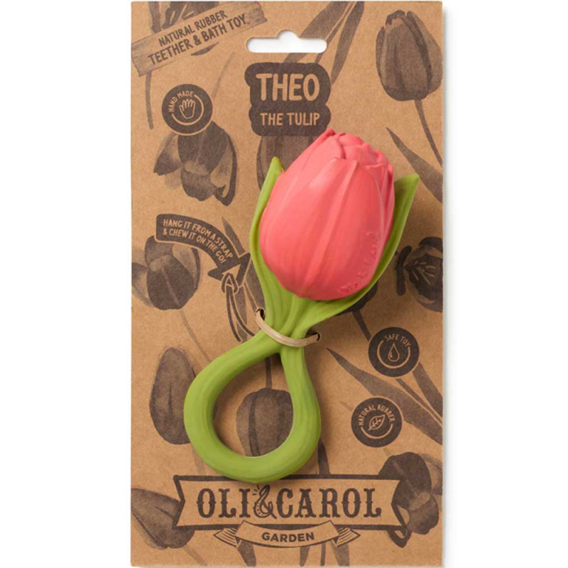 Jouet en caoutchouc naturel Tulipe Theo Oli&Carol