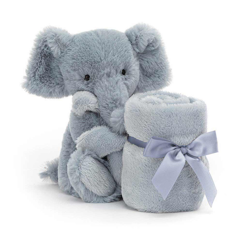 Doudou couverture éléphant gris de Jellycat