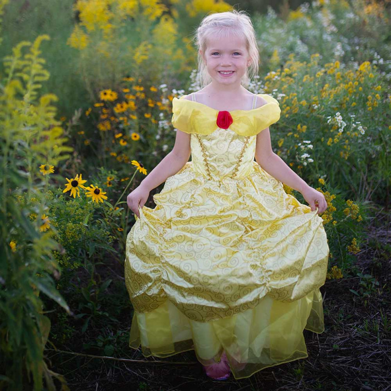 Robe jaune Belle 7-8 ans - Déguisement enfant Great Pretenders