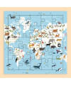 Carte puzzle mapmonde animaux de Cartesdart