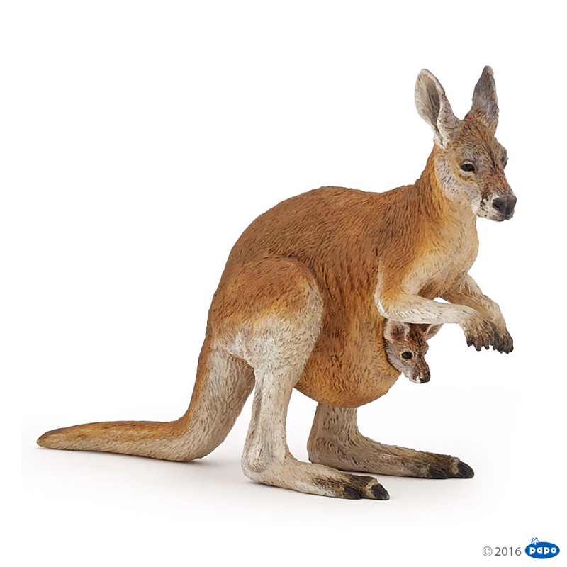 Kangourou et son bébé - Figurine plastique de Papo
