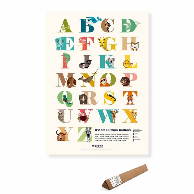 affiche alphabet et animaux Made in France