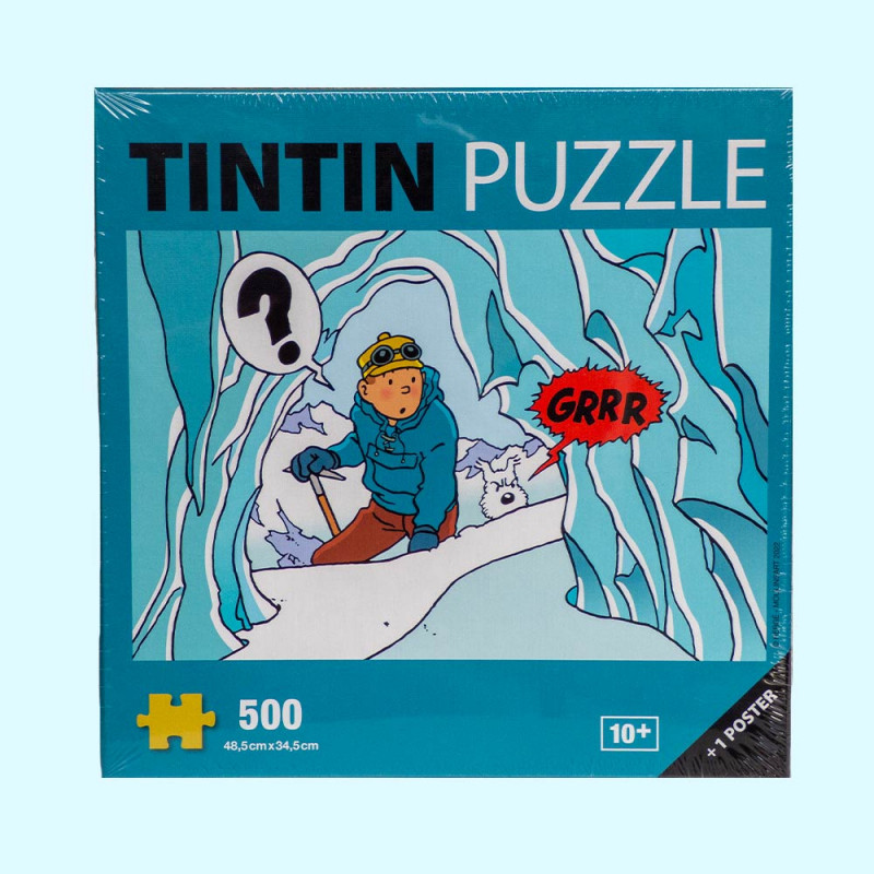 Puzzle Tintin grotte Tibet de 500 pièces avec poster