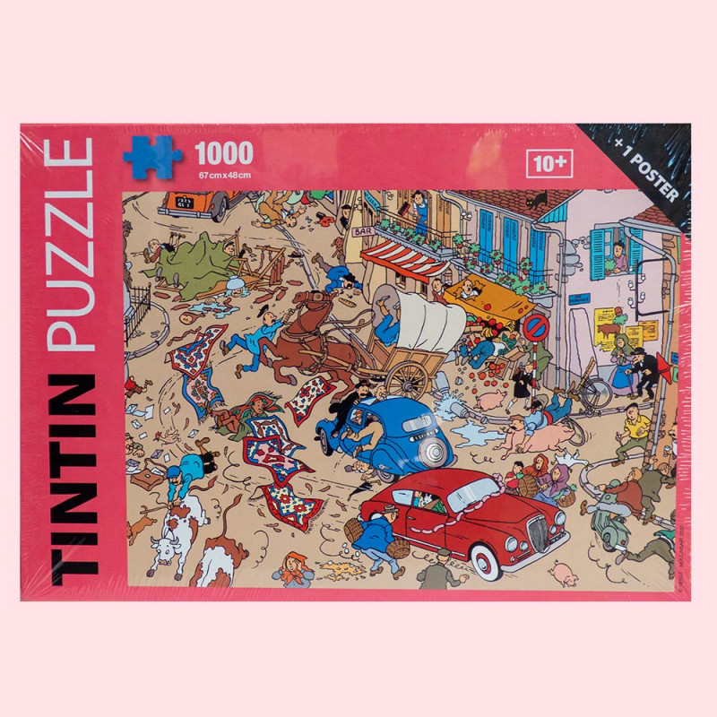 Puzzle tintin accident sur place 1000 pièces & poster 81554