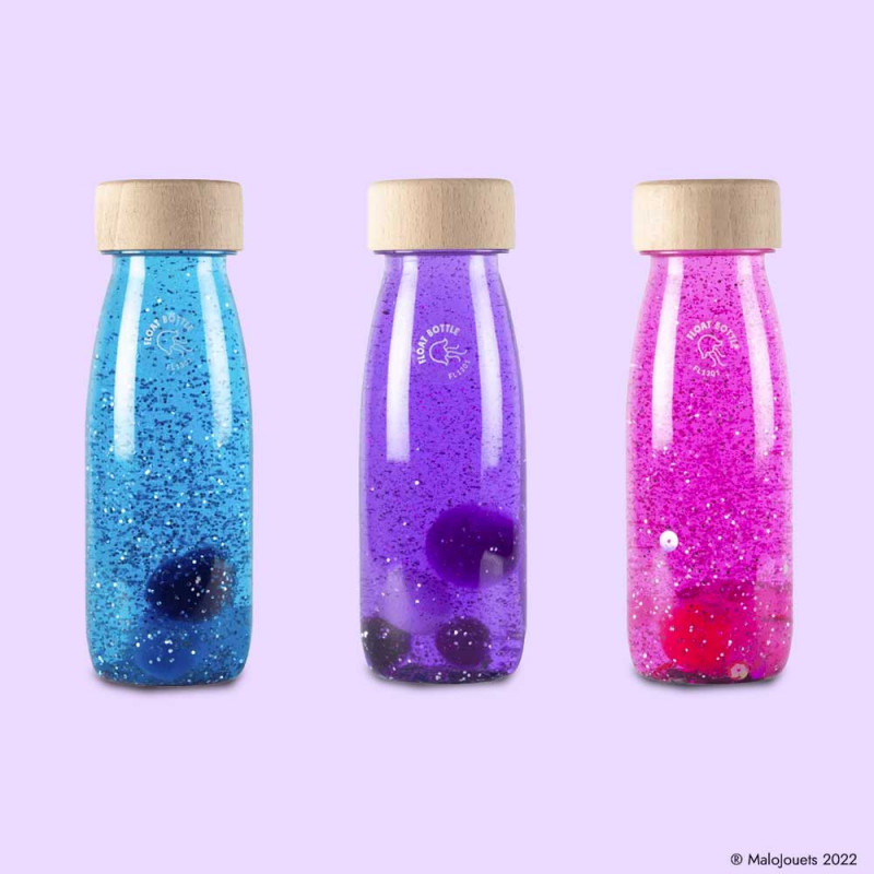 Pack magique de 3 bouteilles sensorielles float de Petit Boum