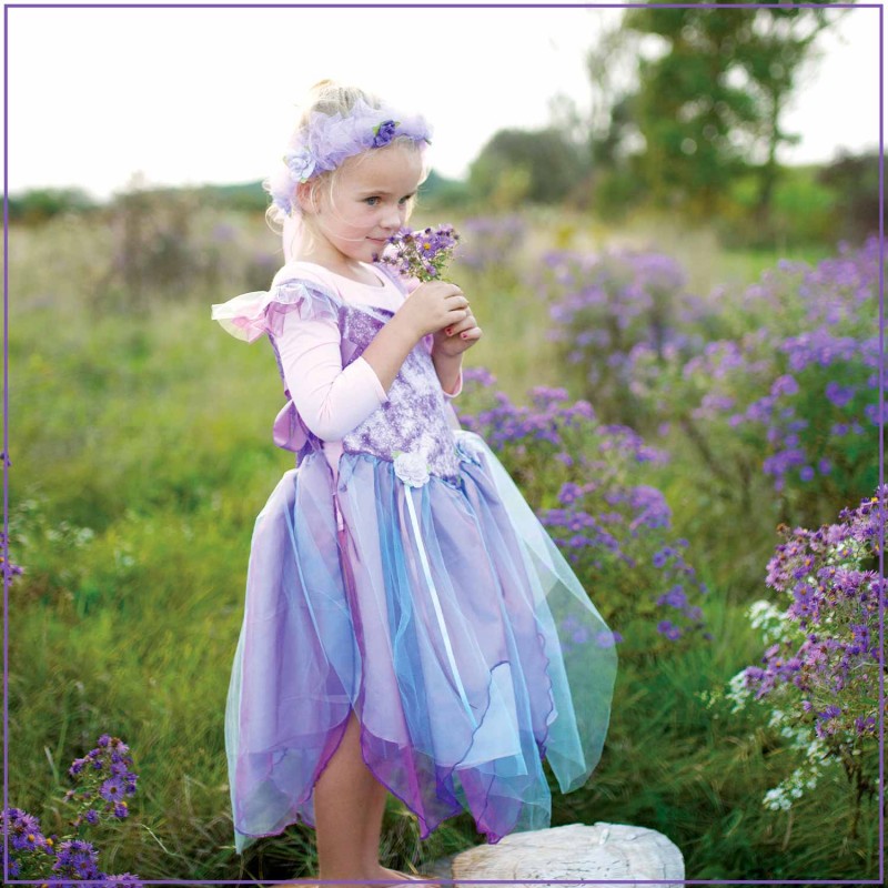 Tunique de la fée des forêts lilas 5/6 ans - Déguisement princesse et fée pour les petites filles