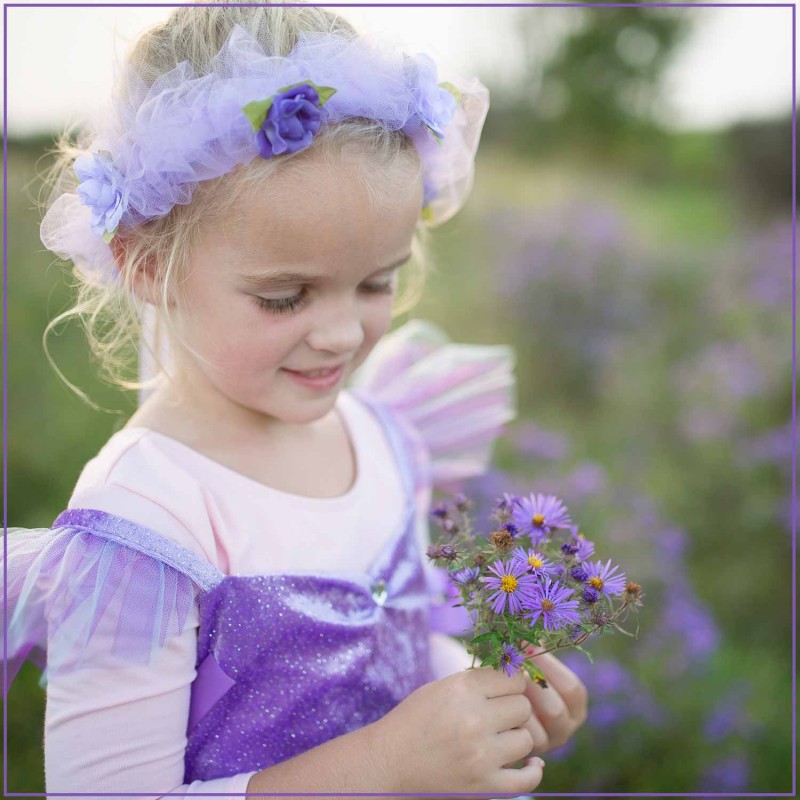 Tunique de la fée des forêts lilas 5/6 ans - Déguisement fée pour les petites filles