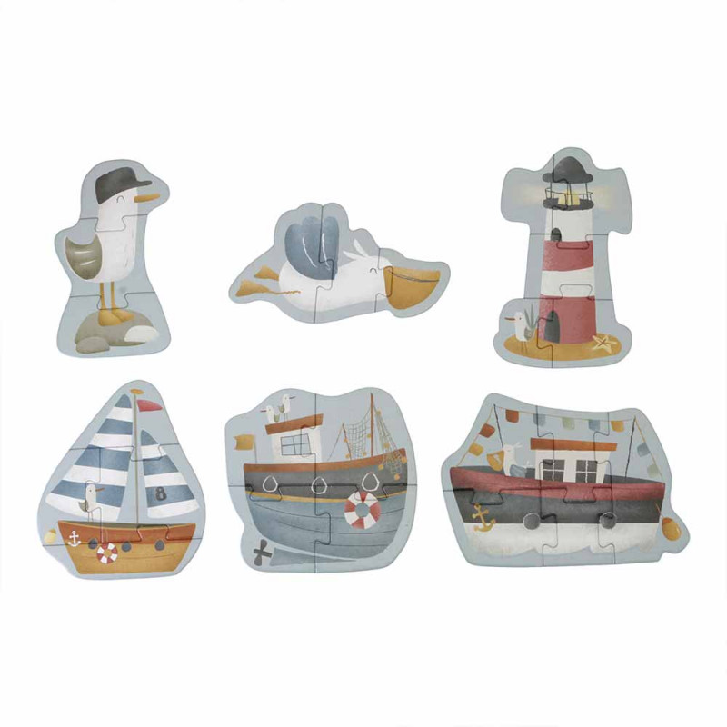 Les 6 pièces du puzzle pour les enfants (dès 2 ans) Sailors Bay 6 en 1