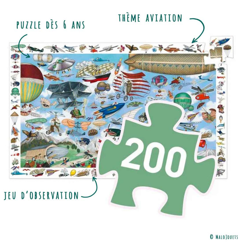 Avantage du puzzle observation avions de Djeco DJ07451