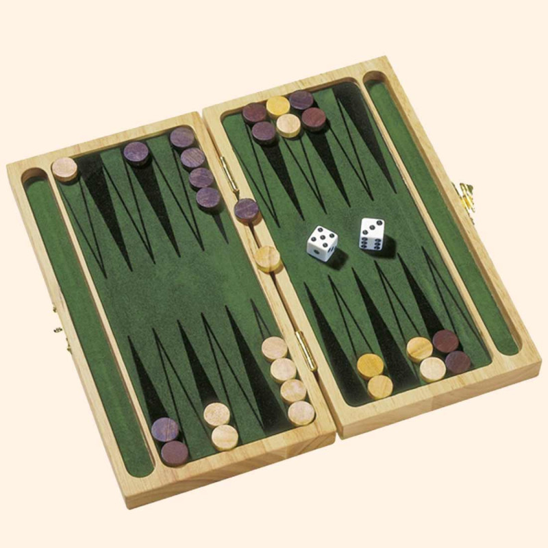 Jeu de société Backgammon en bois