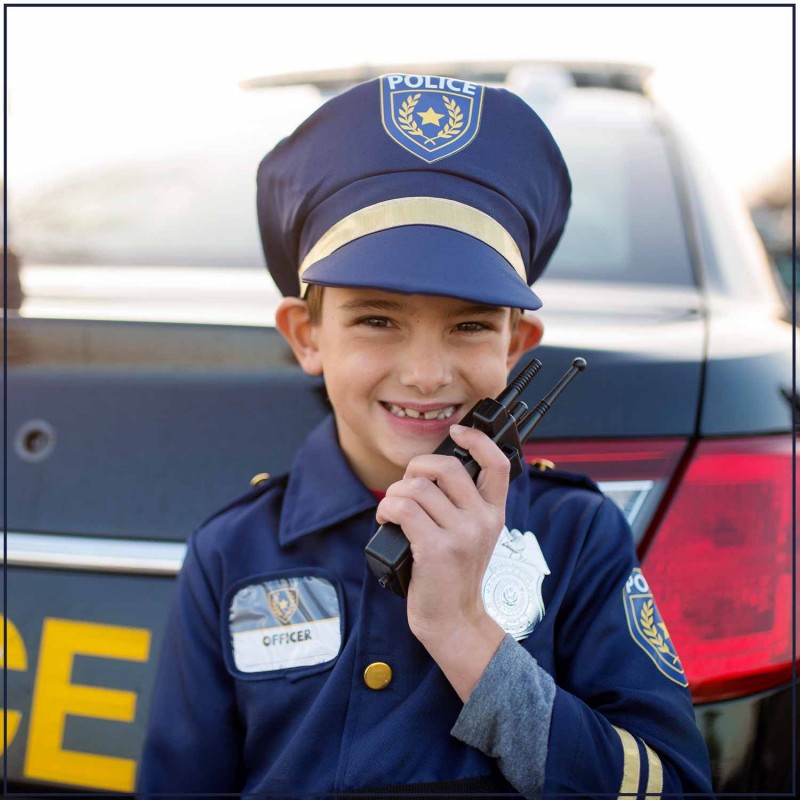 Déguisement policier avec accessoires - garçon avec talkie walkie