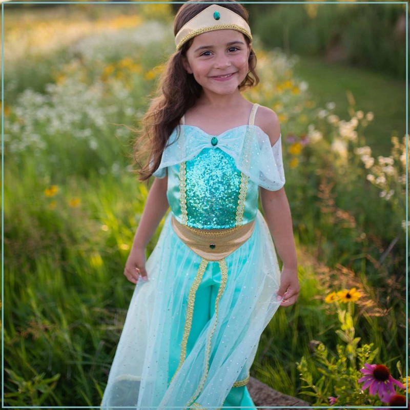 Costume princesse Jasmine enfant 3-4 ans - mise en scène fillette 2