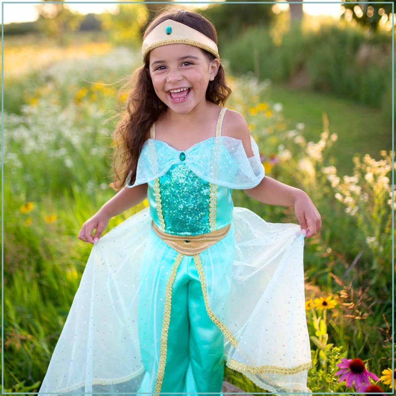 Costume princesse Jasmine enfant 3-4 ans - mise en scène fillette