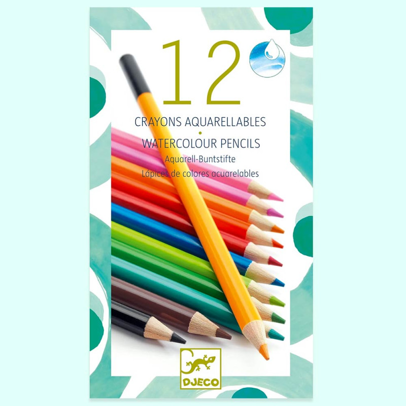 Pochette 12 crayons aquarellables de Djeco
