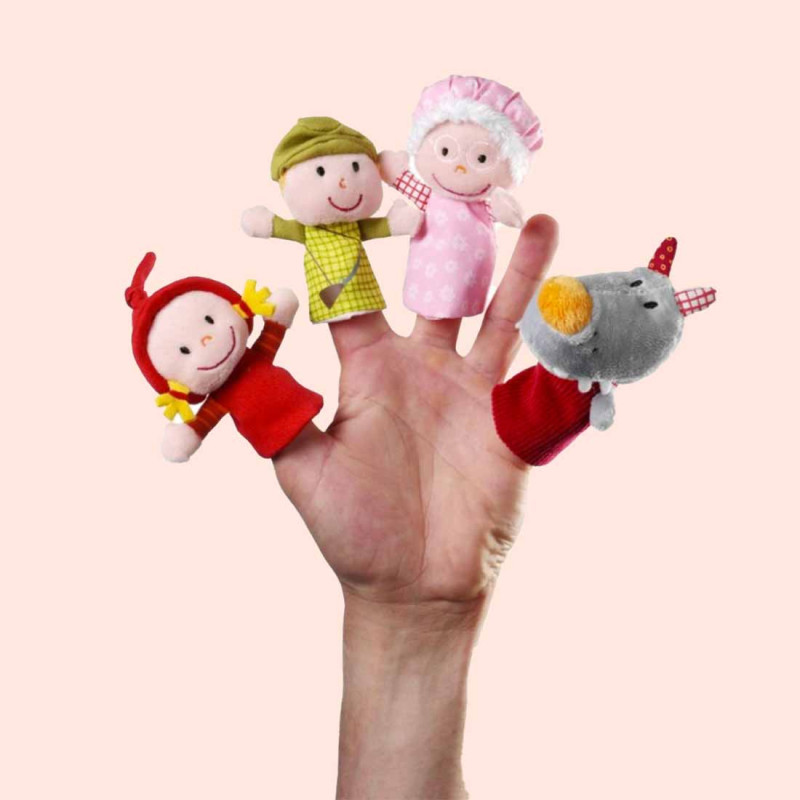 4 marionnettes à doigts chaperon rouge de Lilliputiens