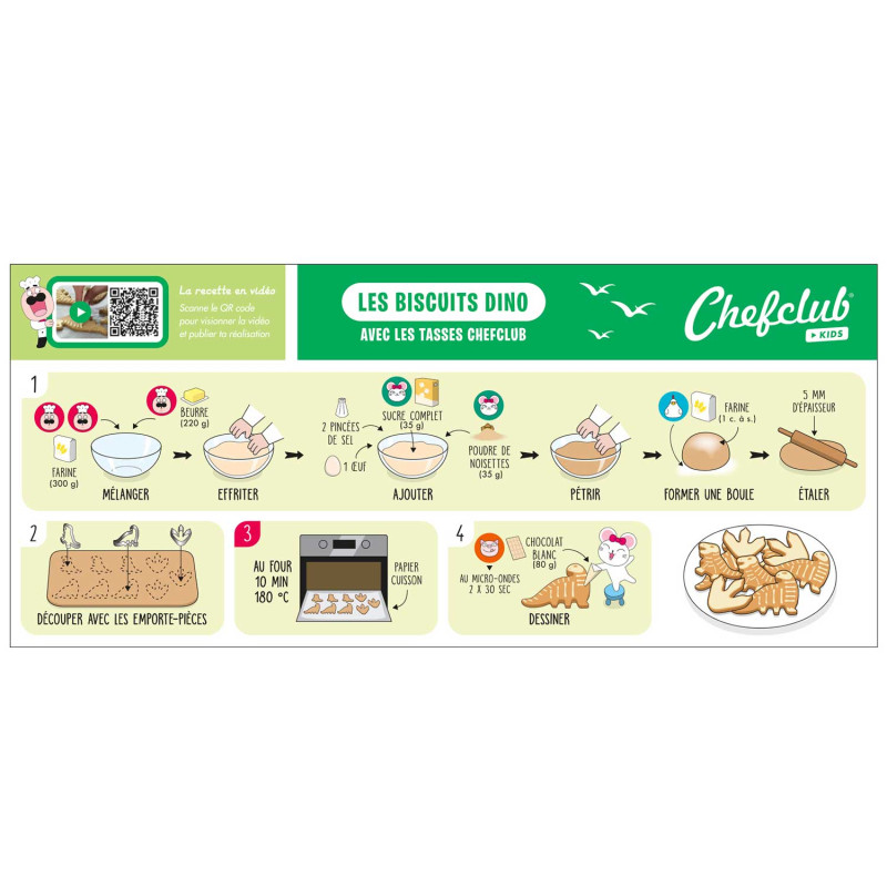 Instructions et recette biscuit pour les enfants