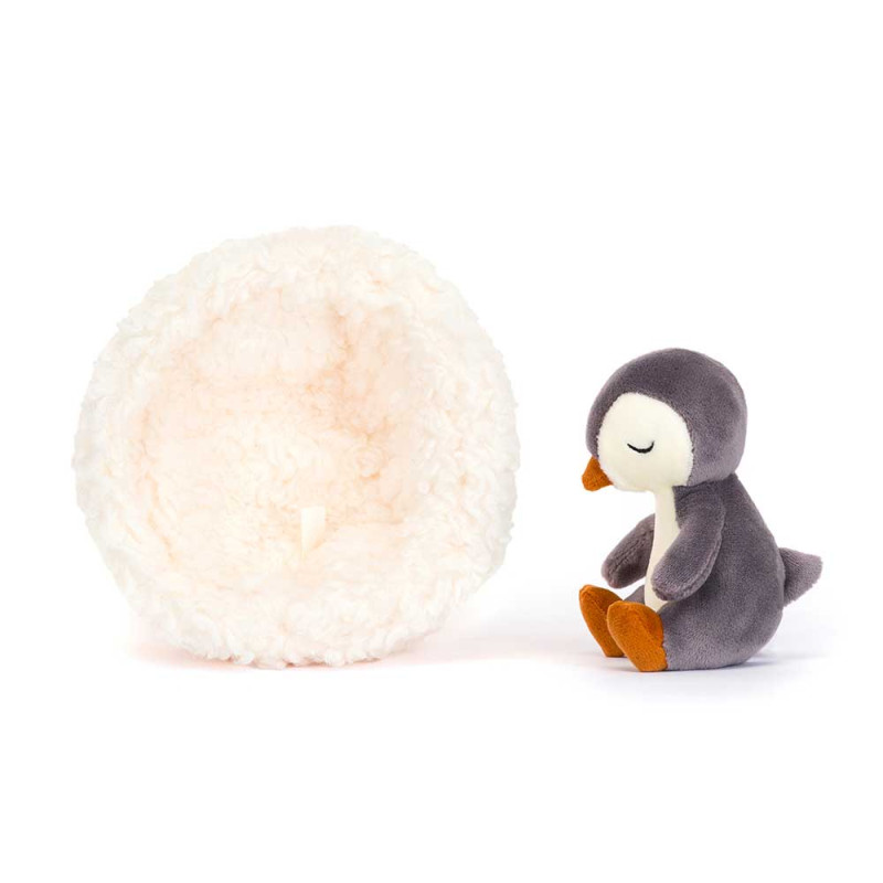 Peluche pingouin avec nid de Jellycat