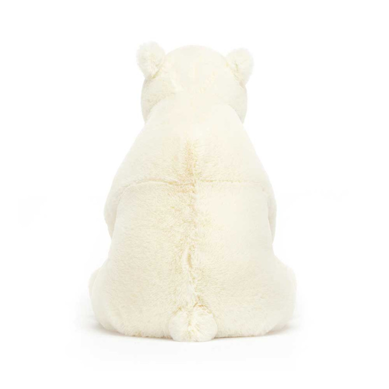 Peluche petit ours blanc de dos EL6PB