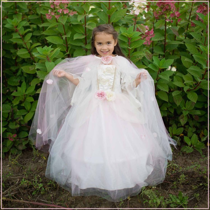Robe de la princesse rose d'or fille 7-8 ans - mise en scène fillette