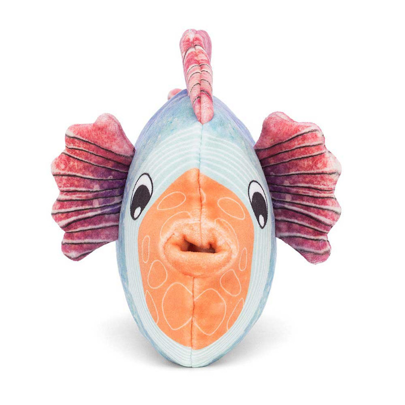 tête du doudou poisson bleu FISH3B