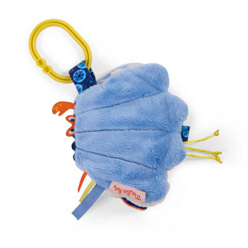 Peluche coquille bleue avec plusieurs activités pour bébé