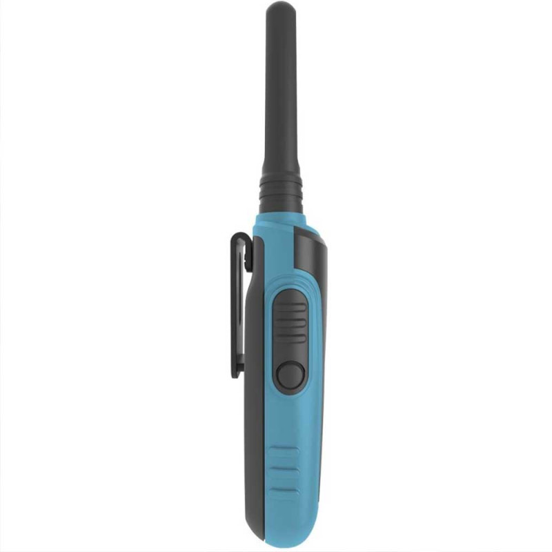 Talkie walkie bleu de côté