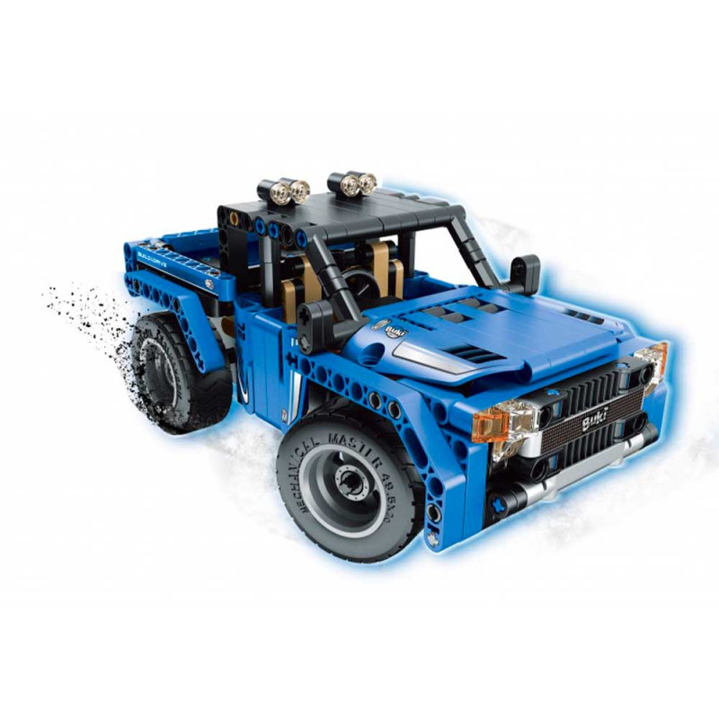Jeep bleue à fabriquer et à conduire de Buki 8019