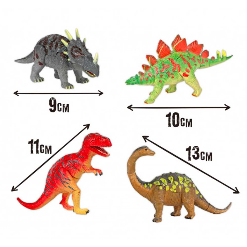 4 figurines dinosaures à assembler