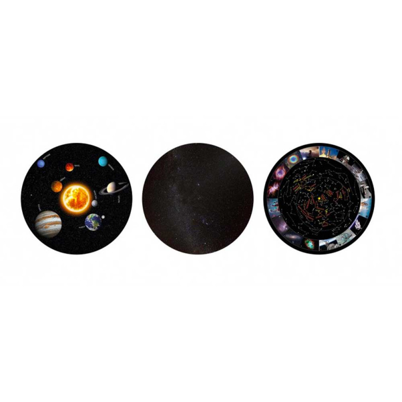 3 disques à projeter sur la Voie lactée, les constellations et le système solaire