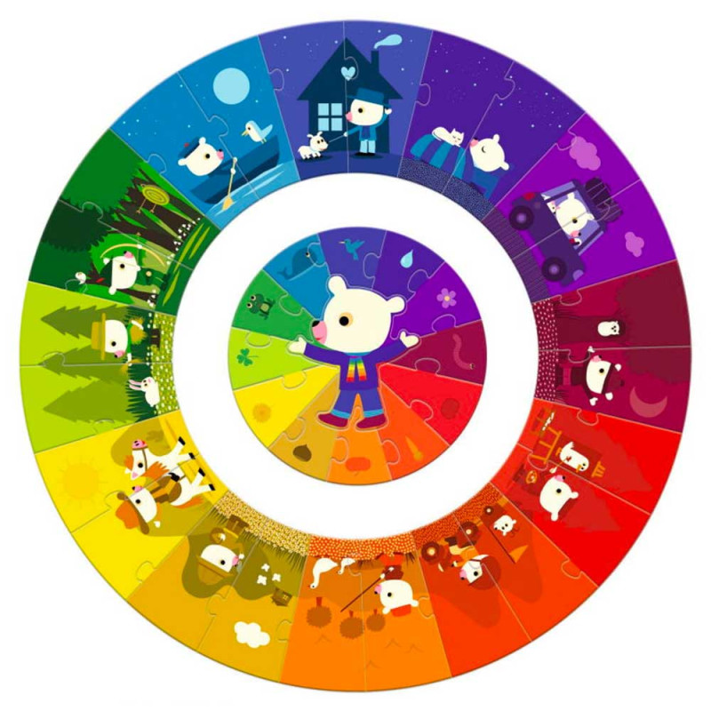 Puzzle rond pour apprendre couleur de Djeco DJ07017