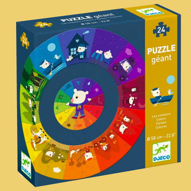 Puzzle géant les couleurs de Djeco la boite