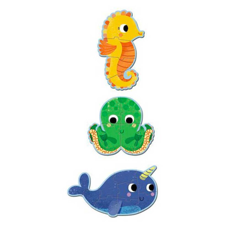 3 puzzles animaux de la mer de Djeco DJ07144