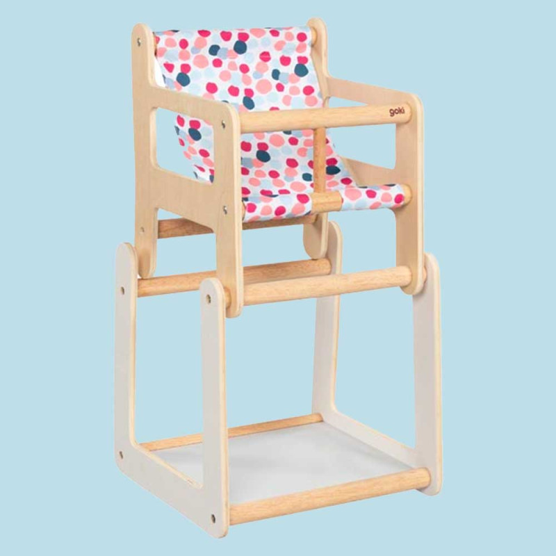 Chaise haute pour poupée avec table de Goki