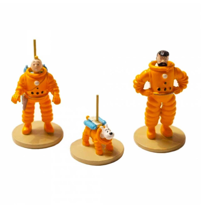 Coffret 3 figurines Tintin, Haddock et Milou cosmonaute (2018)
