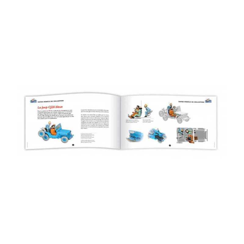 Pages du livret explicatif jeep bleue Tintin