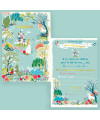 Cartes invitations Princesse bleue