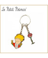 Porte-clés Le Petit Prince et sa Rose, double breloques