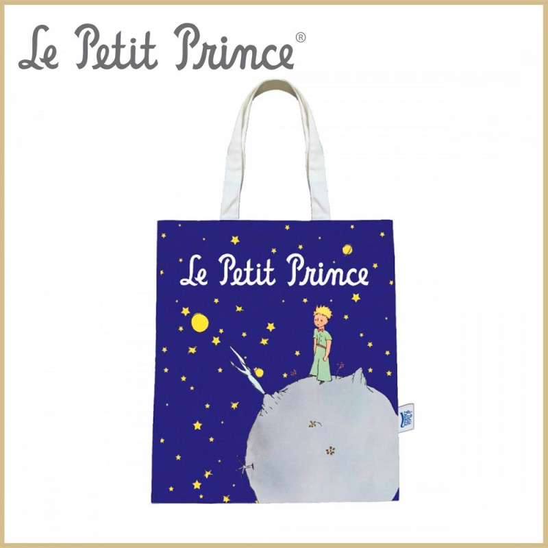 Tote Bag le Petit Prince Bleu Marine Nuit Etoilée