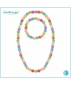 Collier et bracelet de perles colorées fille