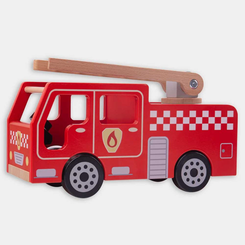 camion de pompier en bois