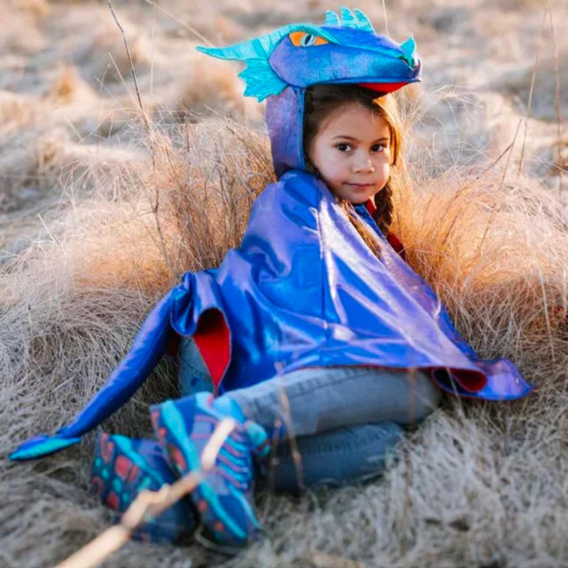 Photo cape de dragon bleu irisé