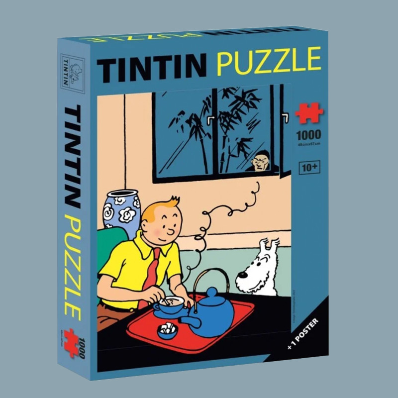 Puzzle Tintin prenant son thé - Lotus Bleu - 1000 pièces