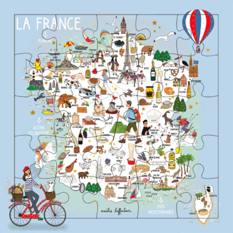 Carte puzzle France de Cartesdart