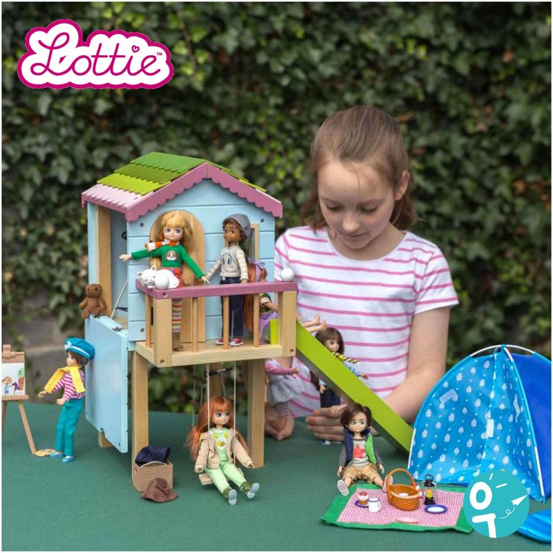 Cabane en bois pour les poupées Lottie.