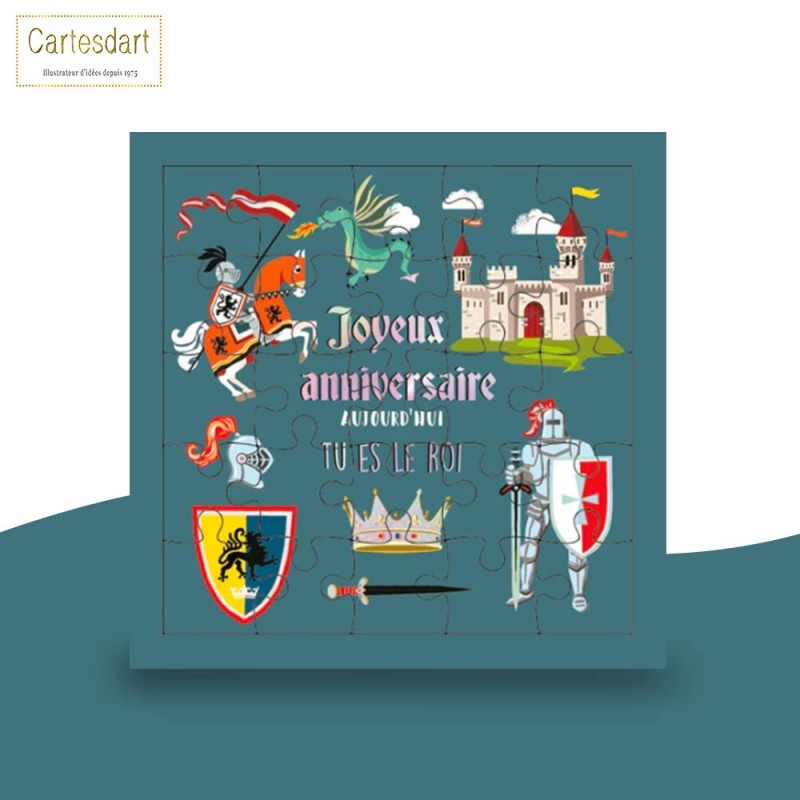 Carte Puzzle Anniversaire "aujourd'hui, Tu es le Roi" de Cartesdart