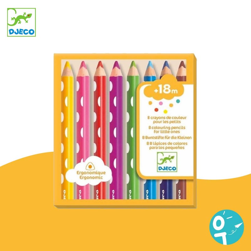 8 crayons de couleurs pour les petits Djeco DJ09004