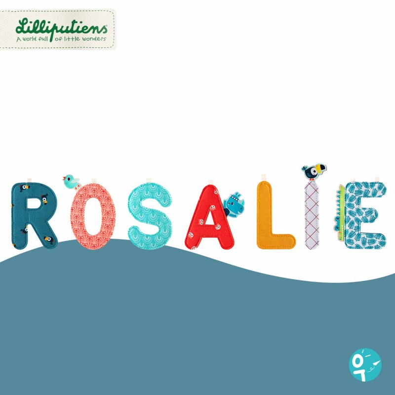 Rosalie avec lettres en tissu de Lilliputiens