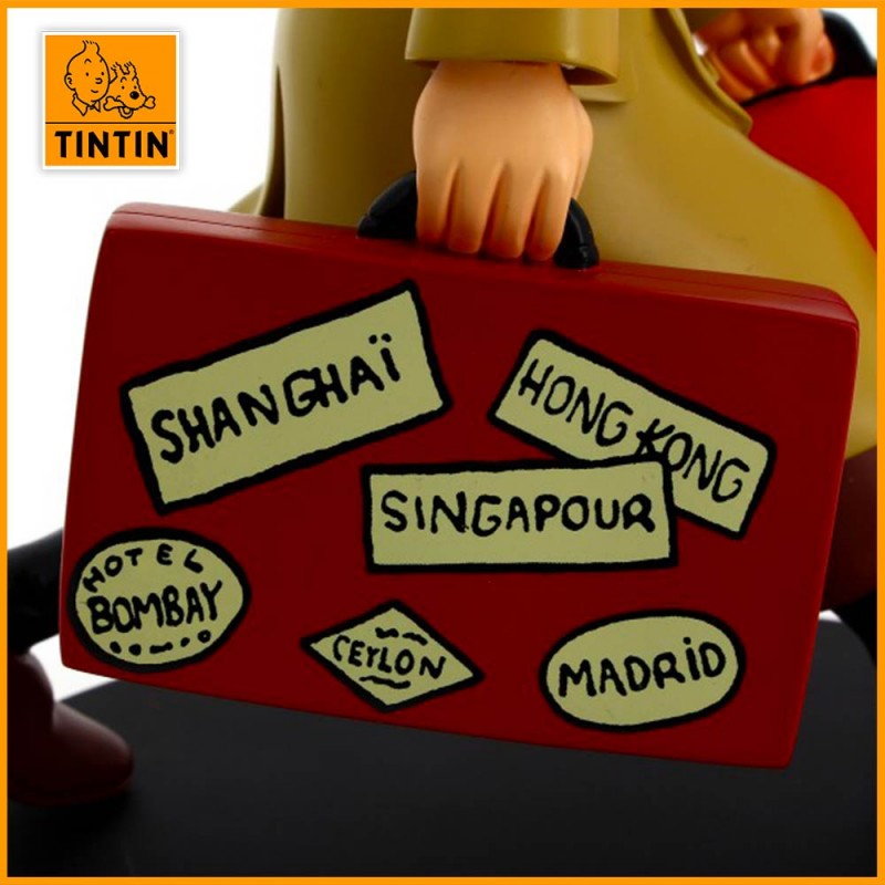 Figurine Tintin "Ils Arrivent !" Résine Moulinsart - zoom valise
