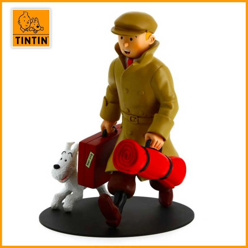 Figurine Tintin "Ils Arrivent !" Résine Moulinsart - vue de côté