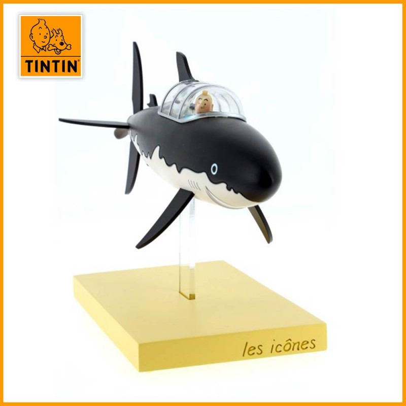 Figurine résine de Tintin dans le sous-marin Moulinsart